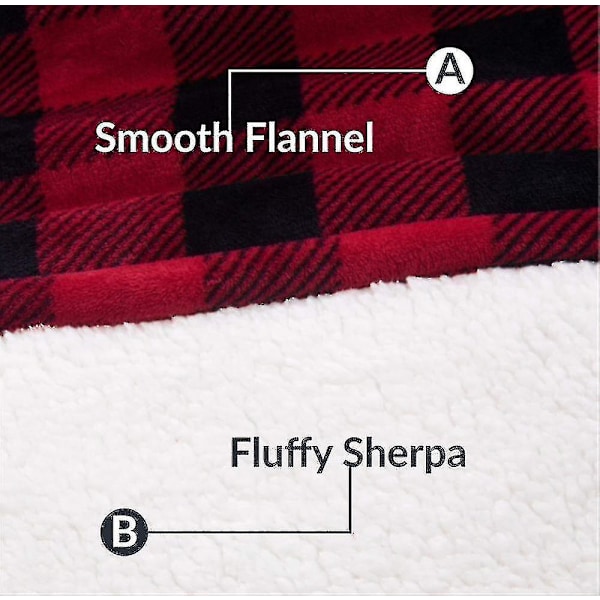 Pehmeä ja lämmin jättimäinen etutaskullinen hupparipeitto Red and black check