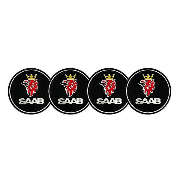 4 stk/sett Bilstil for Saab 9-3 93 9-5 9 3 9000 99 9-x 97x Dekkfelg Senterklistremerker Felghetter Navdeksel Biltilbehør, 1