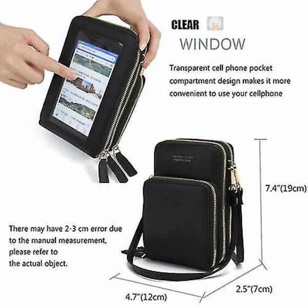 Satchel Handväska Mjuk Pu Läder Dam Rfid Blockering Små Crossbody Väskor Mobiltelefon Handväska Inbyggd Plånbok Axelväska Blue