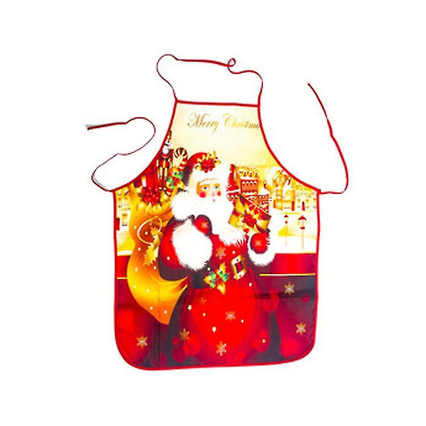 Julskärd, rolig tecknad förklädesstil jultomte/älg/snögubbe matlagning, städning (c, stil) Bd