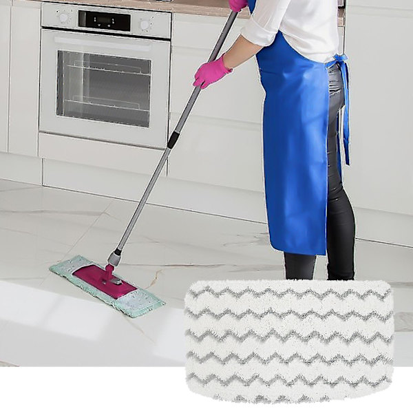 Moppduk Tjock Absorberande Maskintvättbar Snabbtorkande Vågmönster Smutsgrepp Vit Våt Torr Mopp Ersättningsplatta För Shark M01/m11/d01/d11 S1000/s1000a/s White