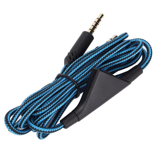 Replacement Audio Cable Inline Volume Control Cable and Without Inline Mute Control Cord for Astro A10 A40TR Gaming Headset (Volume Control Blue)