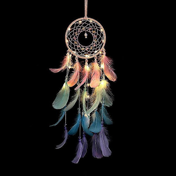 Dream Catcher, Handmade Feathers with Lights