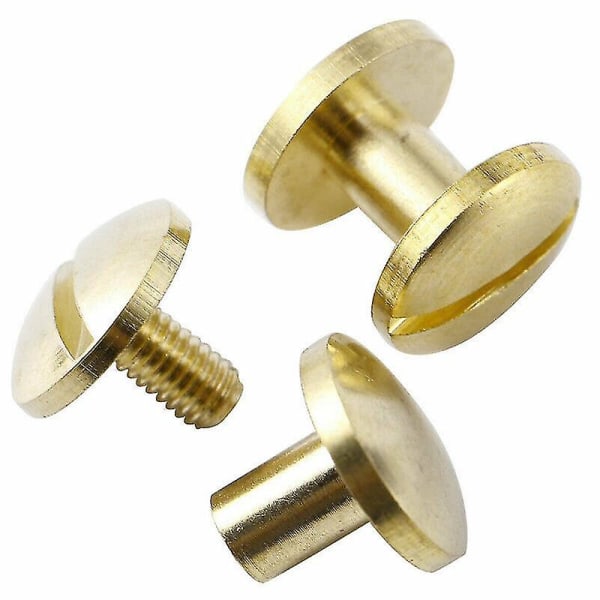 10x Arc Belt Screw Lær Håndverk Chicago Spiker Messing Solid Nagle Stud Hode 4-10mm 4mm