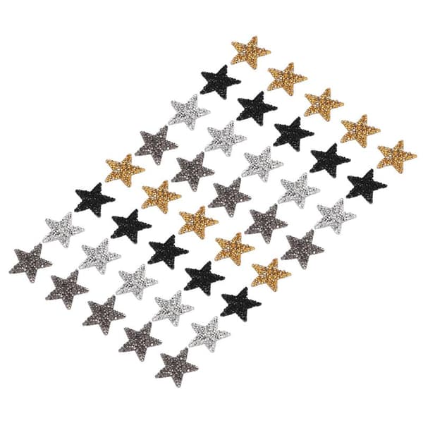 40 Pcs Iron-on Patches Rhinestone Star Pattern Delicate Decorative Fabric Patches 4 X 4cm