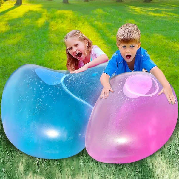 2 stk. gigantiske bobleballer utendørs leker gjenbrukbare vannballonger for småbarn oppblåsbar strandball for barn hagespill sommer vannspill green 40cm