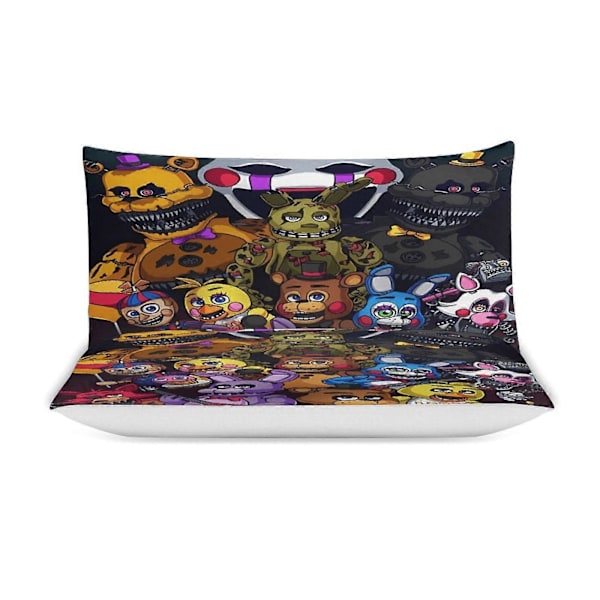x253 Five Nights at Freddy's FNAF Dynetrekk Mikrofiber Sengetøy Sett 3D Trykt Lettvekt 3-delt Dynesett, 1 Dynetrekk og 2 Puter 135x200cm 53x78in