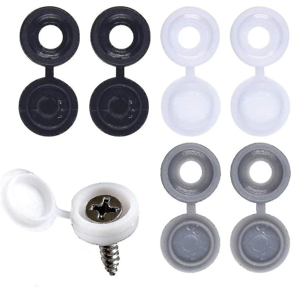 Screw Cover,3 Colors 60 Pcs Hinged Screw Covers Plastic Screw Covers Hinged Caps With Flip Cover