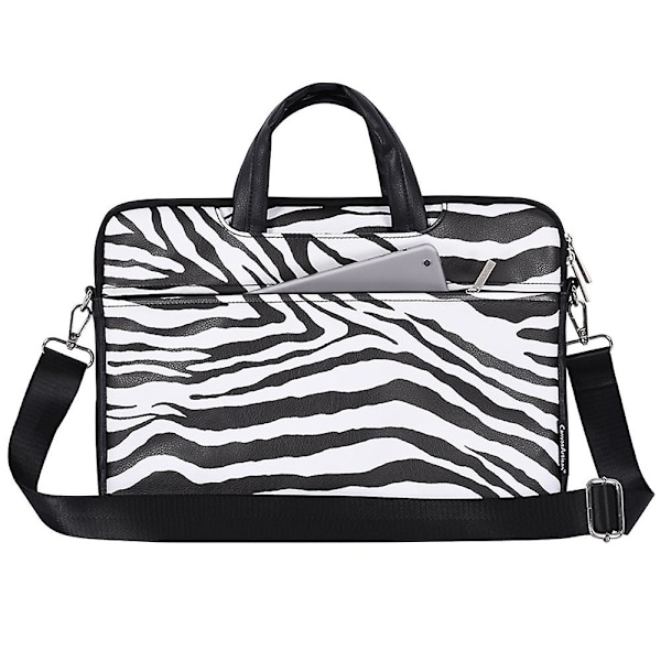 CANVASARTISAN G33-C23 14\" Bærbar Zebra Mønster Skulderveske Notebook Datamaskinveske Erme