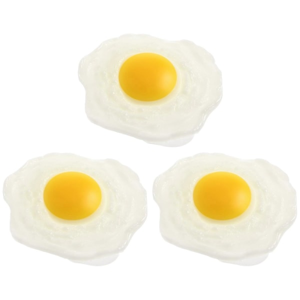 3 stk Strekkbare Posjerte Egg Klem Fried Egg Simulering Mat Leke Trykkavlastning Leketøy Party Favør As Shown 9x8cm