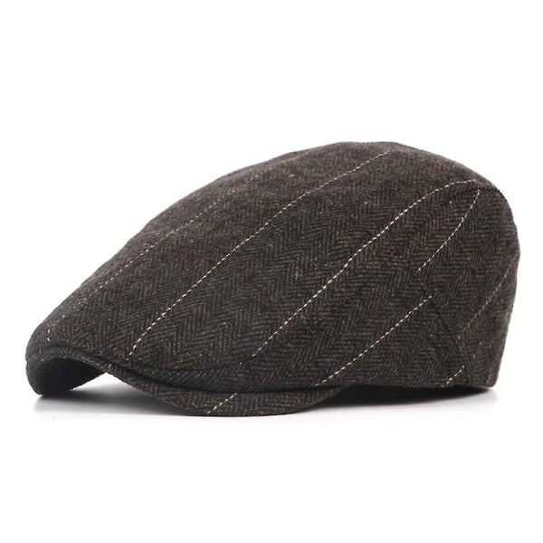 Herr Vintage Ivy Flat Tweed Beret Hat Gatsby Baker Boy Cabbie Driving Newsboy Cap Coffee