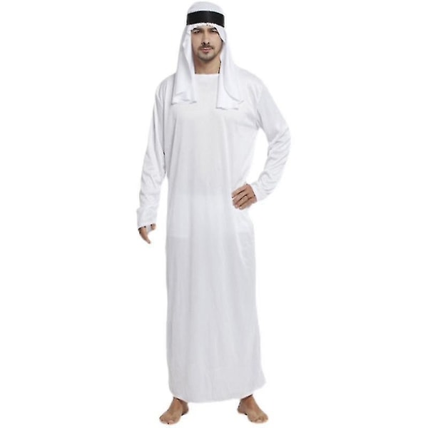 Arabisk dräkt för män Arabisk Sheik Halloween Cosplay Robe Fancy Dress Outfit XL
