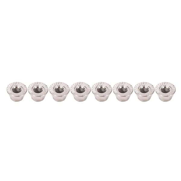8 stk. metall M4 hjullåsemutter flens nylonlåsemuttere for Arrma Typhon 1/10 RC bildeler sølv