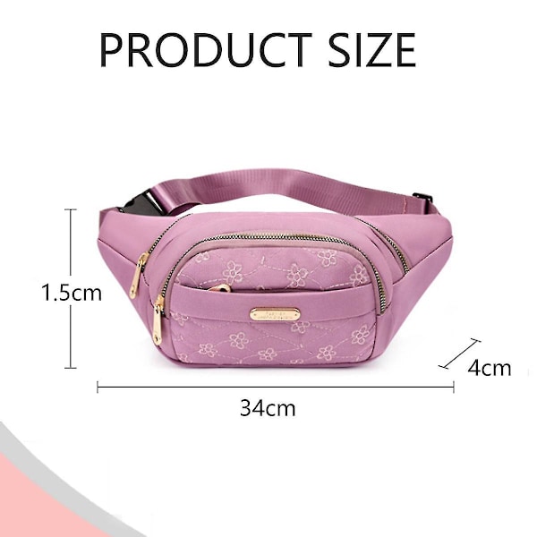 Fanny Pack, Sport Lettvekts Midjepakke Veske, Menn Kvinner Bum Bag, Løping Fotturer Reiser Pink