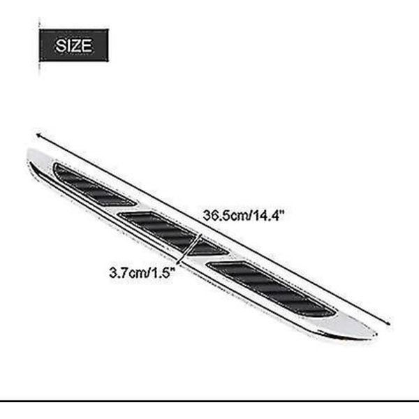 Luftstrømsventil, universell bil Abs eksteriør panser sidedør luftstrømsventil deksel inntaksrist dekorativ trim klistremerke 2 stk svart