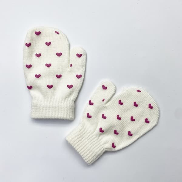 Stykker Børns Vinter Strikkede Handsker Unisex Prik Stjerne Børnehave Handsker