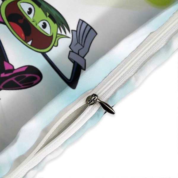 x377 Teen Titans Go 3-osainen vuodevaatesetti Lämmin ja mukava pehmeä pussilakanasetti, jossa 1 pussilakana ja 2 tyynyliinaa makuuhuoneeseen b377 135x200cm 53x78in