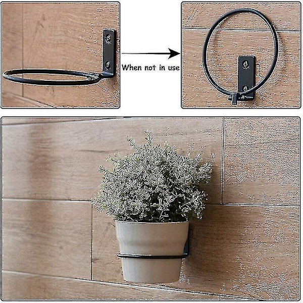 Väggmonterad Blomkrukehållare, 3 St. Metallblomkruke Ringar, Blomkrukehållare Ring, Vikbar, Med Skruvar, För Inomhus Trädgårdar, Hallar, Inomhus Gr