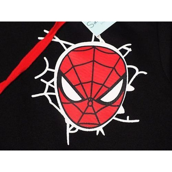 Spider-Man Treningsdress Genser Bukse Klær Sett Barn Gutt Hettegenser Casual Sport Antrekk Black 3-4 Years