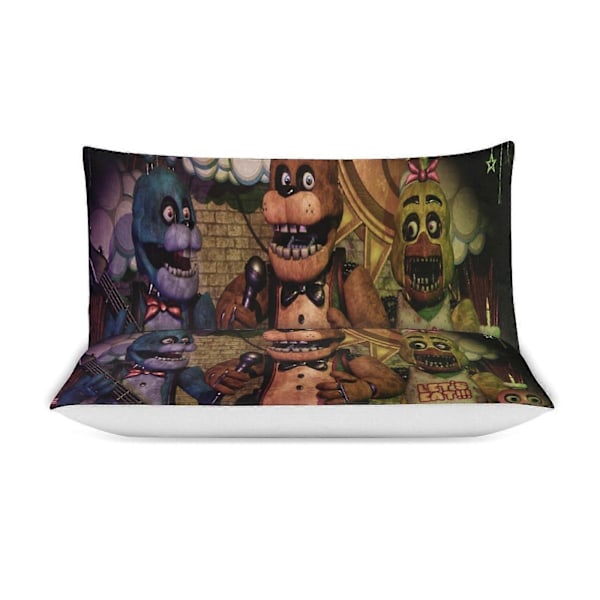 v1369 Five Nightat Freddy Täcke Set Tjockt Mjukt 3 Delars Sängklädesset Året Runt Täcke med 2 Örngott för Vuxna Kvinnor Flickor Tonåringar Hemrum 135x200cm 53x78in