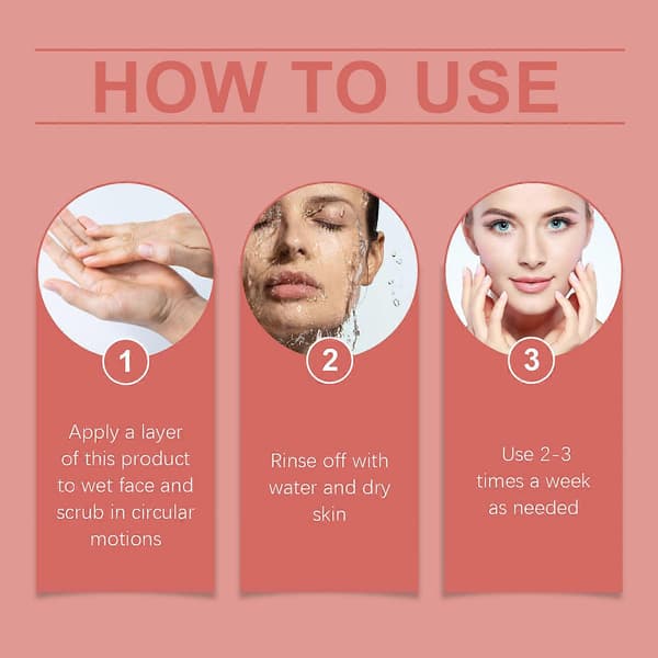 Facial Glow Exfoliator, Ansigtsglød Exfoliator, Eksfolierende Skrub til Ansigtet, Sukker Ansigtskrub for Glattere Glødende Hud 1pc
