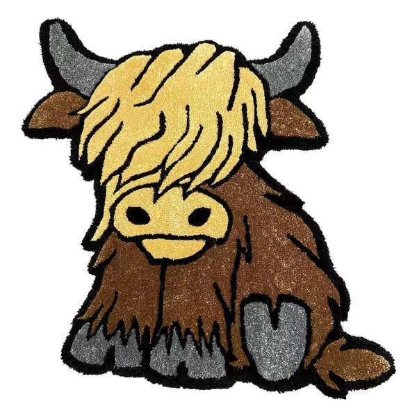 Highland Ku Dørmatte Sklisikker Motstand Skitt Dørmatter For Inngangsdør, Utvendig Inngang Veranda Matter Med Antiskli Gummibakside A-Highland cow 60 x 60 cm