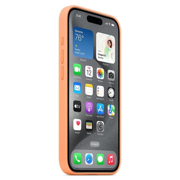 For iPhone 15 Pro Max Case Silicone Magnetic Phone Case Compatible with MagSafe Orange Orange iPhone 15 Pro Max