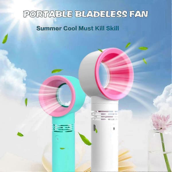 Mini bladeless elektrisk håndholdt ventilator: Perfekt til udendørs, rejser og kontor-pcl1 Black