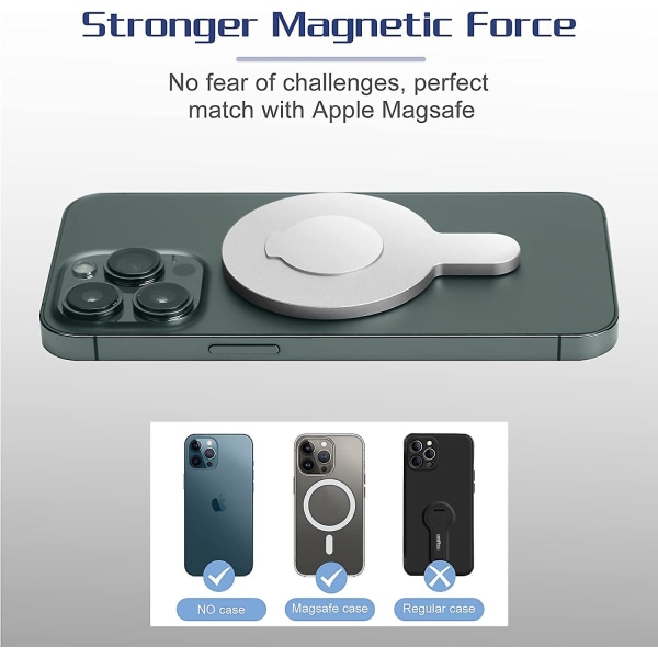 Magnetisk telefonringhållarklämma för Dji Om4 Om5 Tillbehör Magsafe-kompatibel Gimbal Stabilizer Dji Silver