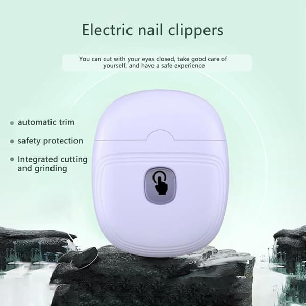 Electric Nail Clippers - Automatic Nail Scissors with 2 Speeds, Cordless Rechargeable, with LED Light