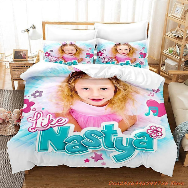 v599 Sängkläder Liknande Nastya Sängset Enkel Twin Full Queen King Size Sängset Vuxen Barn Sovrum Påslakan Set Anime Lakan Set 3-Delars Sängkläder 135x200cm 53x78in
