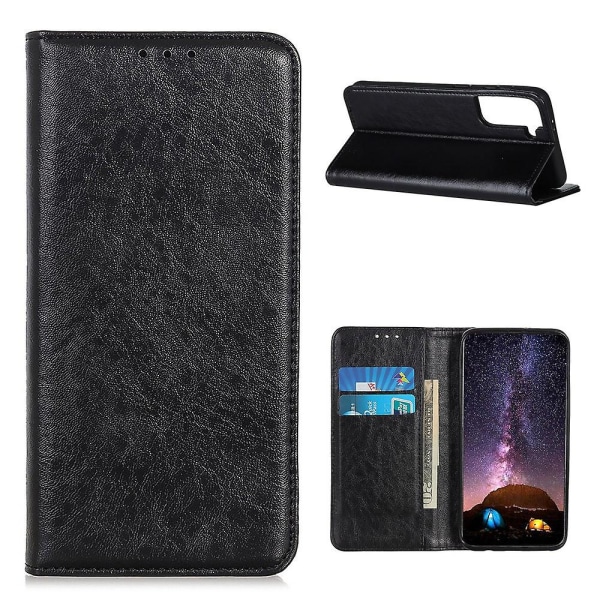 Crazy Horse Texture Leather Auto-Absorbed Telefondeksel Shell for Samsung Galaxy S21 4G/5G