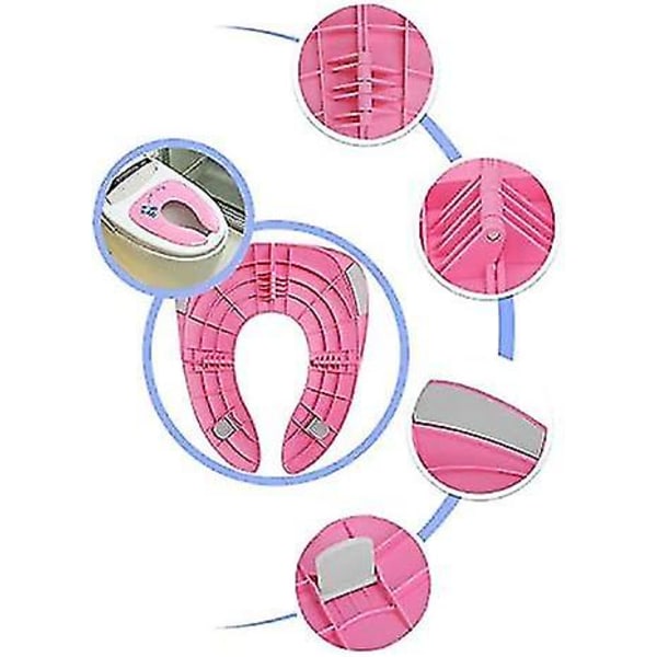 Hopfällbar Toalettstol Baby Toalett Reducer Säkerhet Potty Seat Bärbar Barn Wc Resa Reducer Sitsöverdrag Halkfri Med Förvaringsväska För Baby Boy Girl,