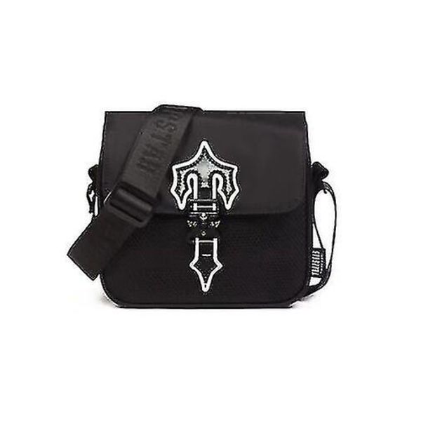 2023 Unisex Postilaukku Muoti Sanomalaatikko Oxford Kangas Hip Hop Laukku - D black no reflective