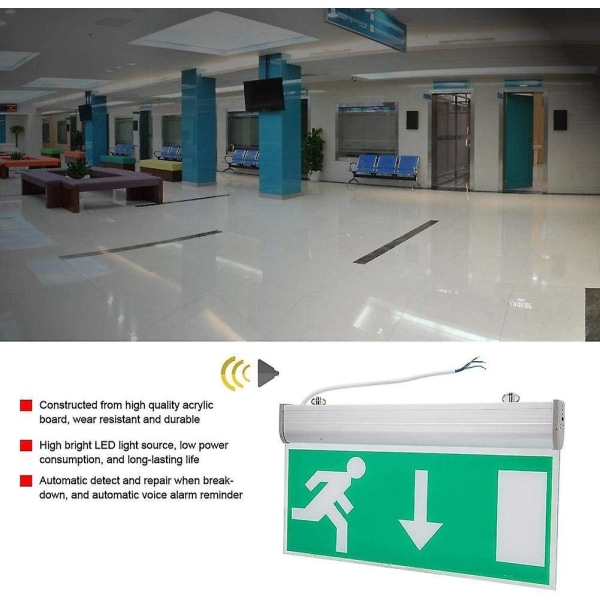 Led-hätäpoistumisopastevalo, turvallinen poistumisreitin osoitinvalo, korkea kirkkaus poistumisopaste/hätäpoistumisopasteen vikahavainto