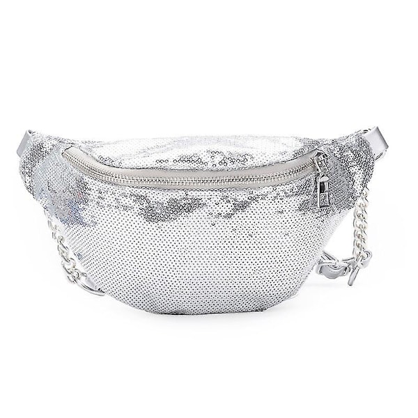 Dame Sequin Fanny Pack Fashion Dame Bæltetaske 2022 Ny Brystpose Skuldertaske Glitter Bum Bælter Tasker Bæltetasker Fanny Packs Silver