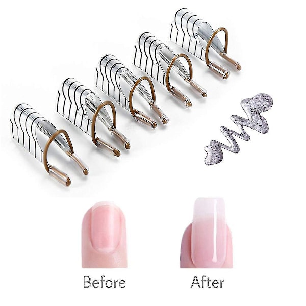 10 st återanvändbara nagelkonstförlängningsformar guide skydd nagelspetsar akryl UV-gelskydd franska nagelformar för nagelkonst manikyrtillbehör