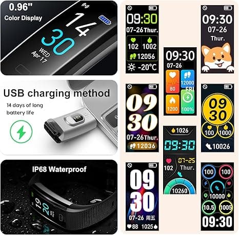 Fitness Tracker askelmittarilla/kaloreilla/sekuntikellolla