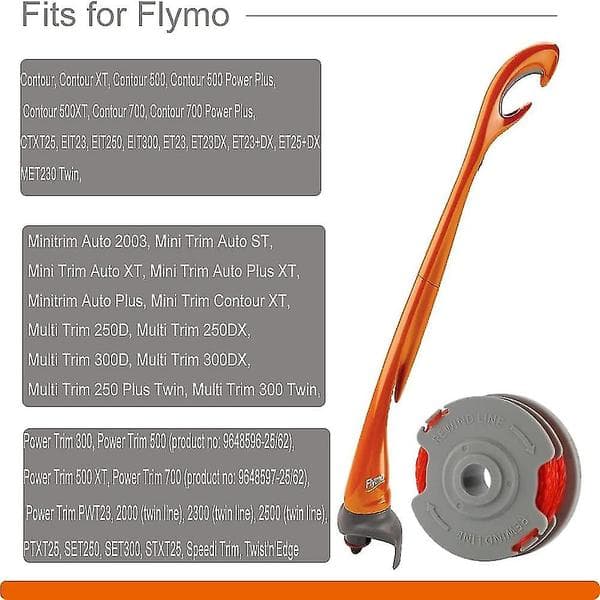 Gresstrimmertrådspoler for Flymo Fly021 (lengde 11m diameter 1,5mm) Nylontrådspoler Trådskjærer (flymo Fly021, 4 stykker) (hy)