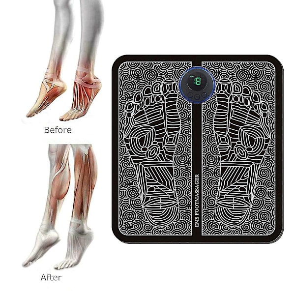 Ny elektrisk EMS fotmassageapparat benomformningsplatta fotmuskelstimulatormatta USA-kit