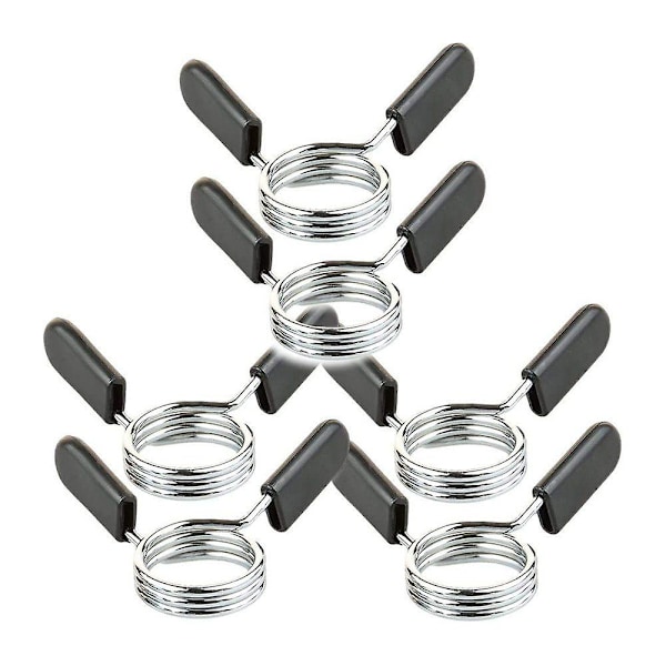 Hantel stang fjær lås 6 stk vektløfting klemmer for manualer vektløfting manual feste (30 mm)