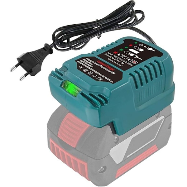 Lader til Bosch Professional 18 V batterisystem GBA 18 V med LED-display, hurtiglader kompatibel med Bosch 18 V batteri BAT6