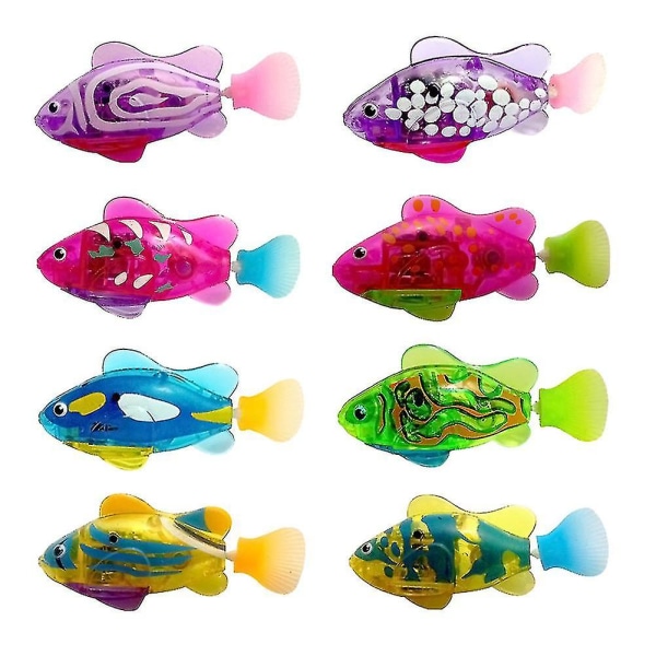 8 PCS Electronic Fish Activated Battery Powered Toy Childen Pet Holiday Gift Can Swims