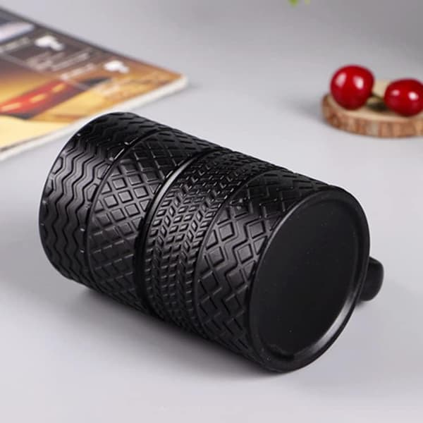 Keramisk mugg formad som ett däck, keramisk kaffemugg, 3D-mugg, presentmugg, 500 ml kapacitet
