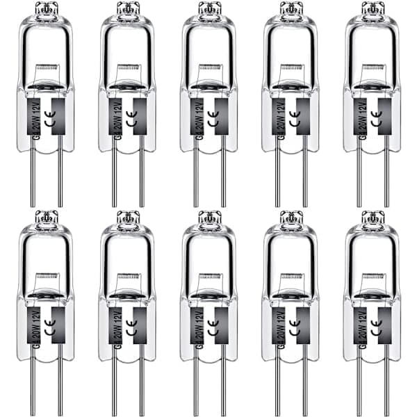 G4 halogenlampor 10W 12V - Varmvitt - 12 st 10w 12pcs