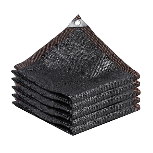 Utomhus Solskyddsnät med Hål UV-Resistent Finväv Jordtäcke för Pool Black 3x3M