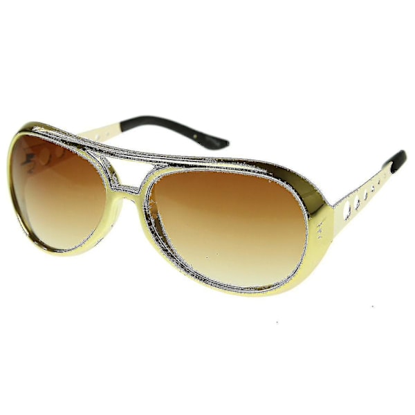 Suuret Elvis King Of Rock Roll Tcb Aviator -aurinkolasit Gold
