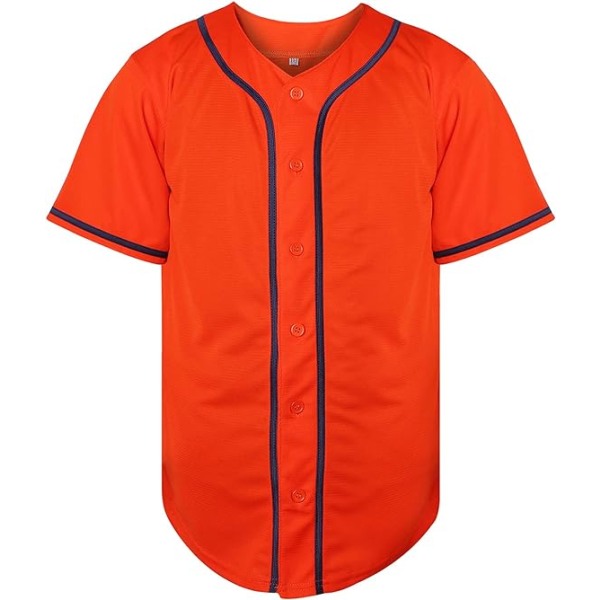 Enfärgad Hip Hop Baseball Uniformer Knappskjortor Sportuniformer Herr Damtröjor röd —M