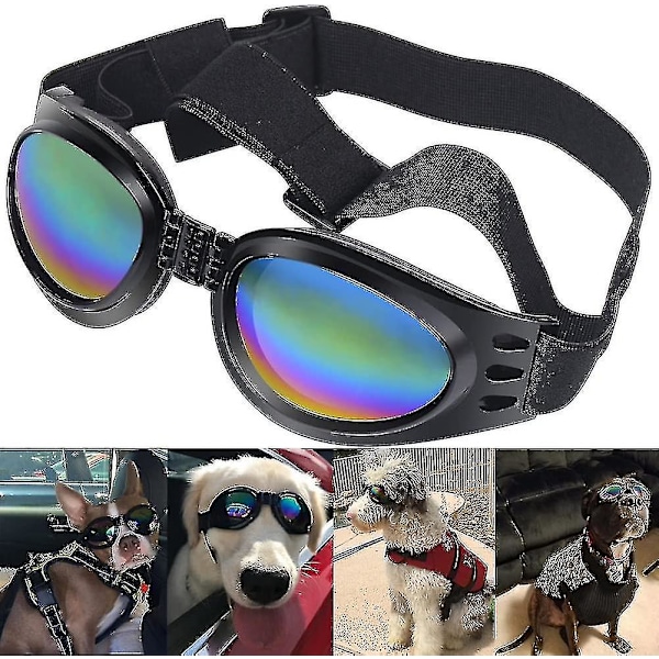 Hunde Goggles Øyebeskyttelse Vanntett Kjæledyr Solbriller For Hunder Omtrent 6.8kg Svart