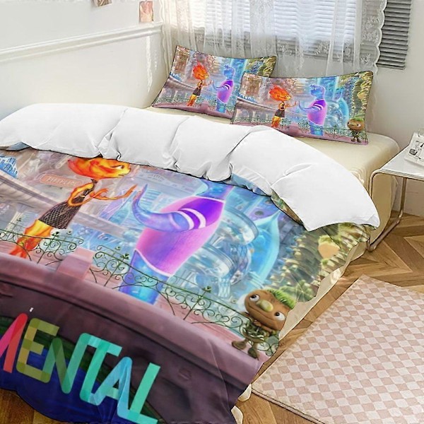 x102 Elemental 3-delt sengesett Varmt og komfortabelt mykt dynetrekk sengesett med 1 dynetrekk og 2 putetrekk for soverom b102 135x200cm 53x78in